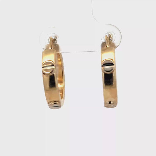9ct yellow gold hoop earrings 2.9g (sh27274b)