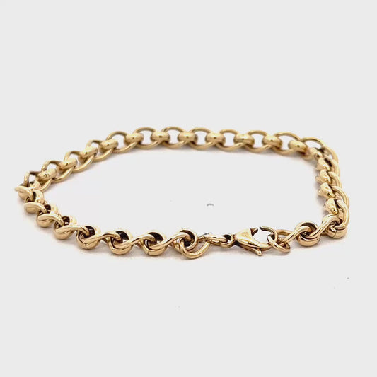 9ct yellow gold rollerball bracelet 13.2g (sh26760b)