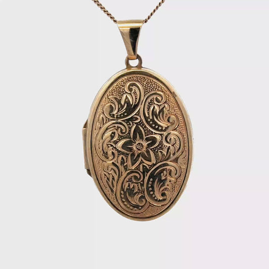 9ct yellow gold locket pendant 4.4g (sh26600b)