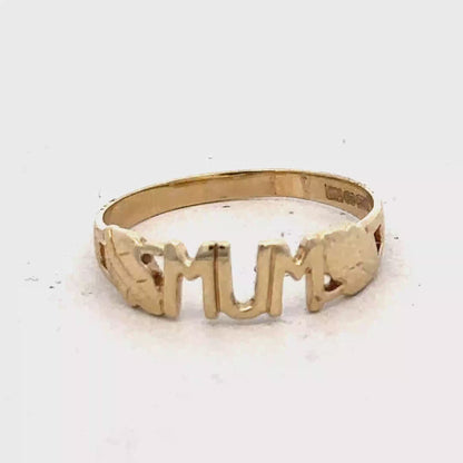 9ct yellow gold MUM ring size O (sh900486l)