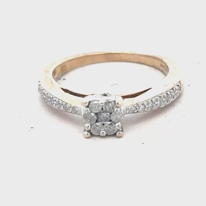9ct yellow gold Diamond ring size P (sh22692l)