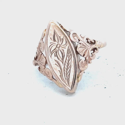 9ct yellow gold ring size J (sh26508b)