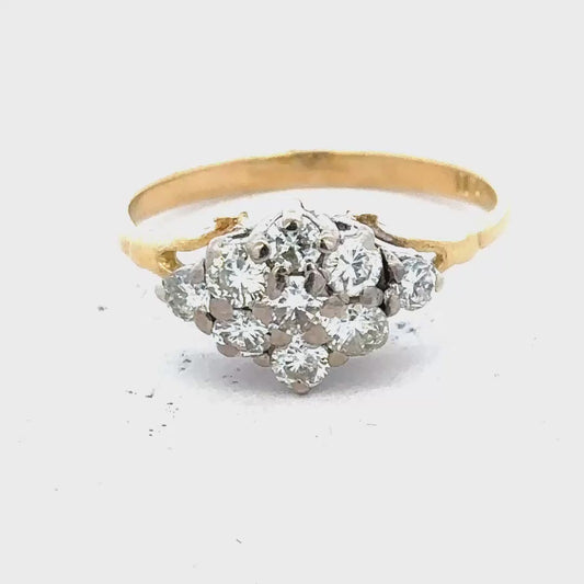 18ct yellow gold diamond Cluster ring