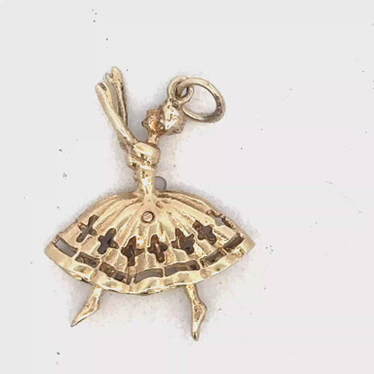 9ct yellow gold ballerina pendant sh26768b