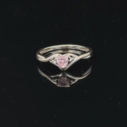 9ct white gold ring size O (sh26367b)