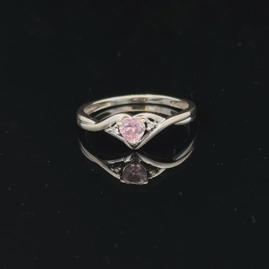 9ct white gold ring size O (sh26367b)