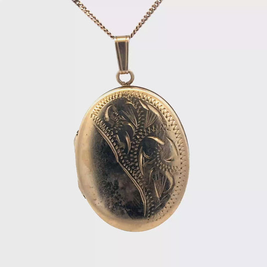 9ct yellow gold locket pendant 5.4g (sh26270b)