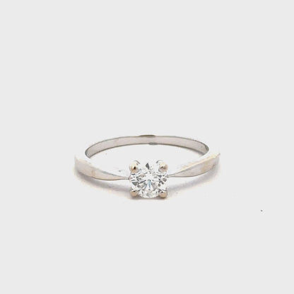 18ct white gold ring size J1/2 (sh24865b)