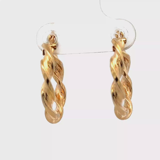 9ct yellow gold hoop earrings 1.8g (sh27508b)