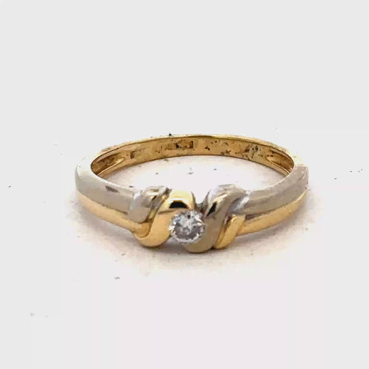 18ct yellow gold diamond ring size N1/2 (sh27472b)