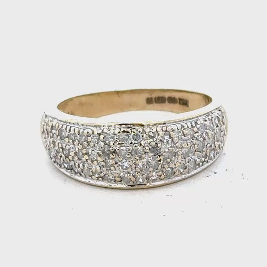 9ct 1/2 ct Diamond ring Size M 3.4g