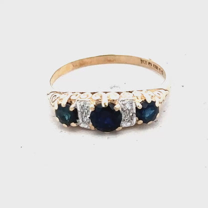9ct Yellow Gold Diamond Ring Size M