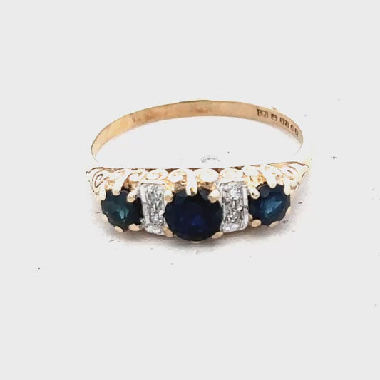 9ct Yellow Gold Diamond Ring Size M