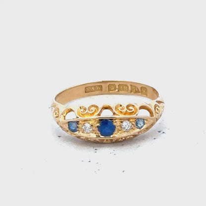 18ct yellow gold diamond ring size J (sh26571b)