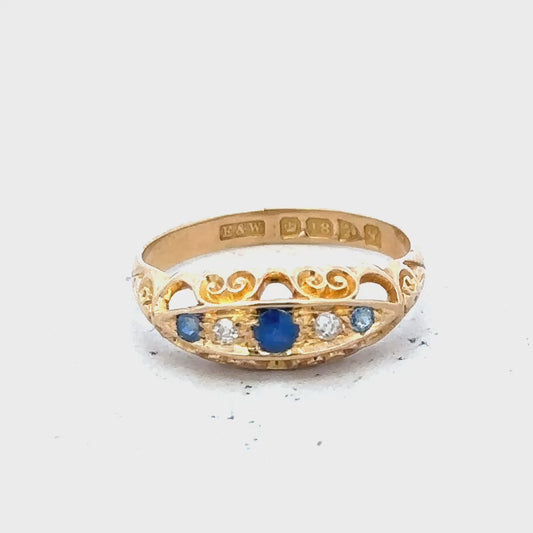 18ct yellow gold diamond ring size J (sh26571b)