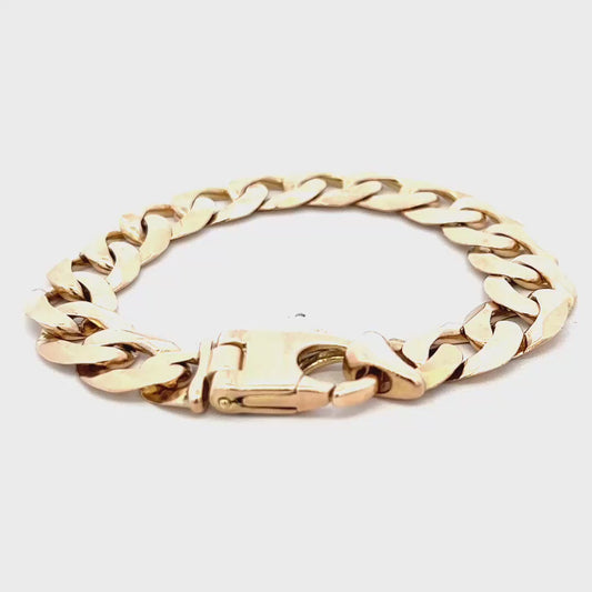 9ct yellow gold curb bracelet 48.1g (sh26914b)
