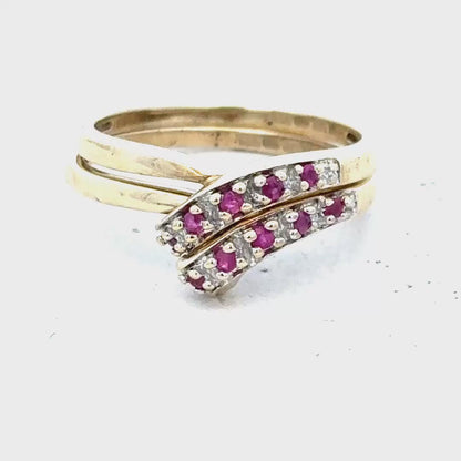 9ct yellow gold ruby ring size O (sh850446b)