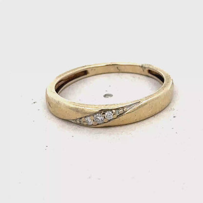 9ct yellow gold diamond ring size N (sh25634l)
