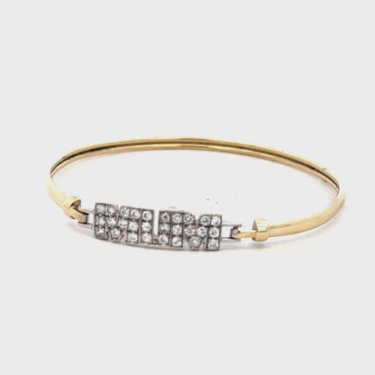 9ct yellow gold MUM bangle 5.3g (sh24746l)