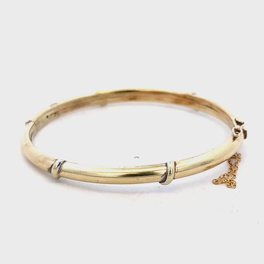 9ct yellow gold bangle 11.1g (sh26733b)