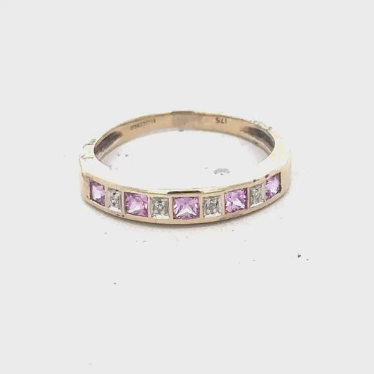 9ct yellow gold diamond ring size N