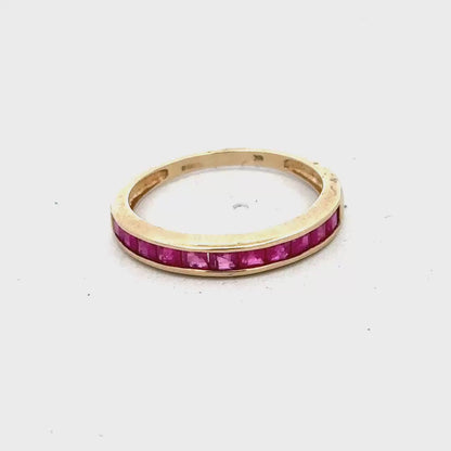 9ct yellow gold ruby ring size P1/2