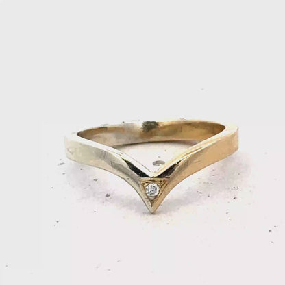9ct yellow & white gold ring size M1/2 (sh27325b)