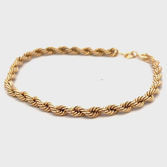 9ct yellow gold rope bracelet 2.4g (sh25285l)