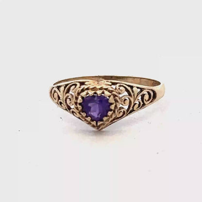 9ct yellow gold ring size Q (sh25442l)
