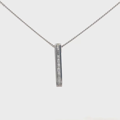 9ct white gold chain with 18ct 0.25 carat diamond pendant