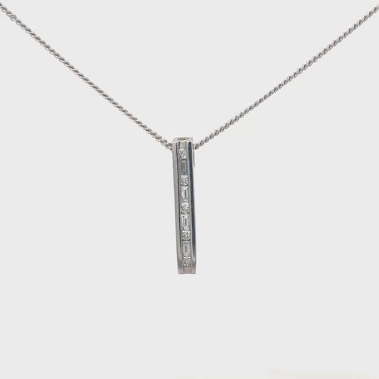 9ct white gold chain with 18ct 0.25 carat diamond pendant