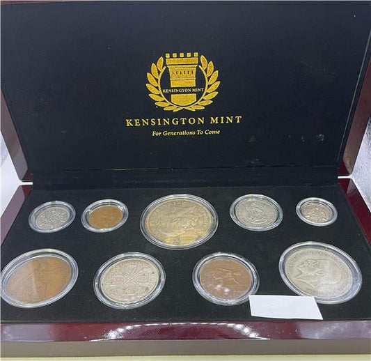 1935 Silver Jubilee Set silver coins by Reeves and Sons, featuring detailed designs from the historic commemorative collection.