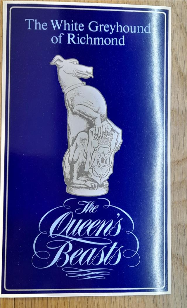 Reeves and Sons Queen's Beasts silver coin ingot with detailed design and silver finish, showcasing intricate craftsmanship.