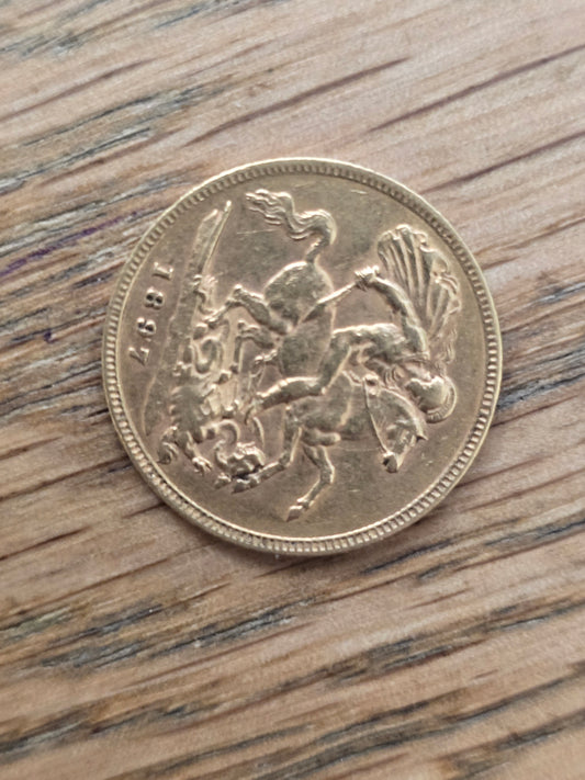 Victoria Old Head Gold Half Sovereign Coin (1893) – 22ct Bullion / Collectible