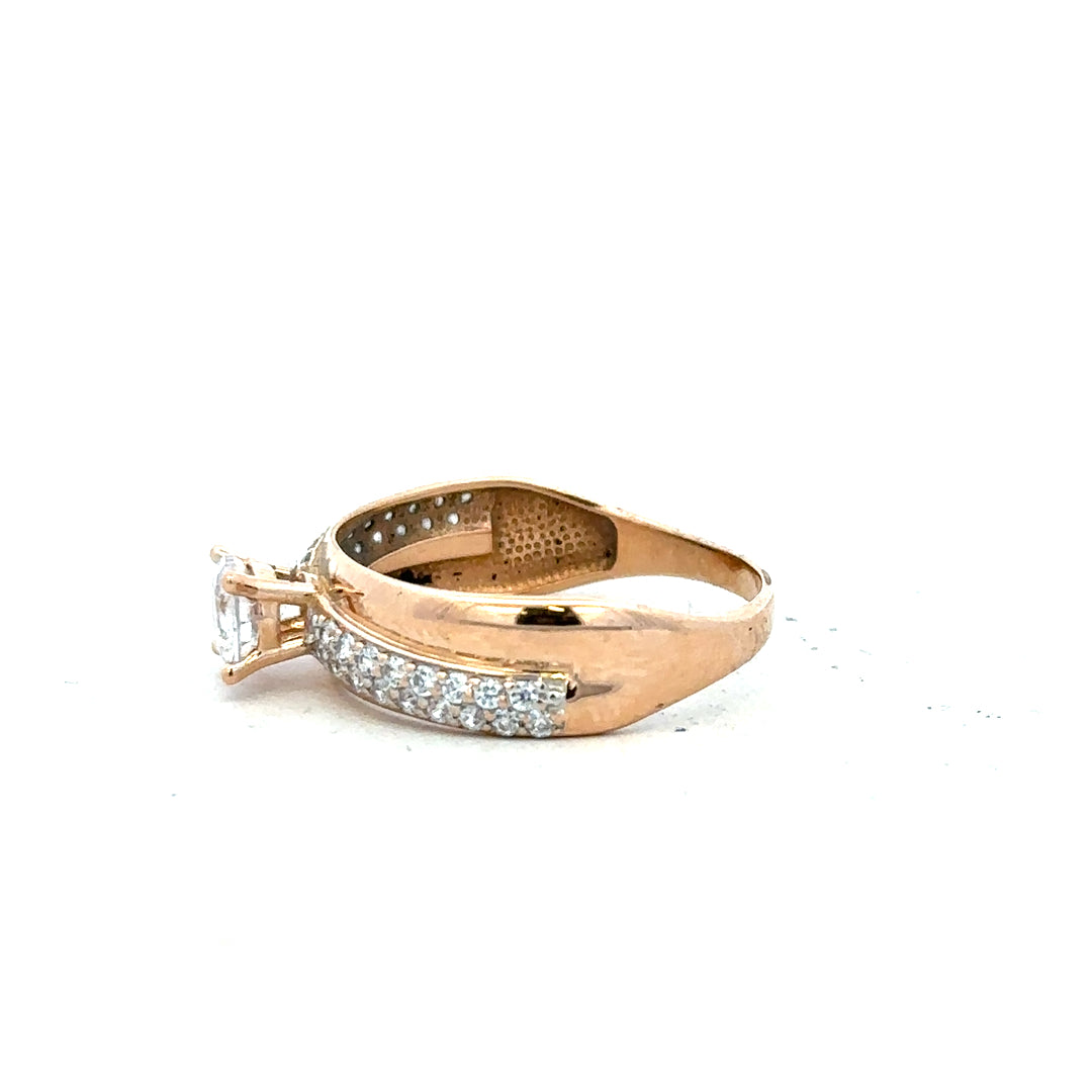 14ct gold ring in size P with a smooth band, unbranded jewelry accessory for elegant everyday wear.
