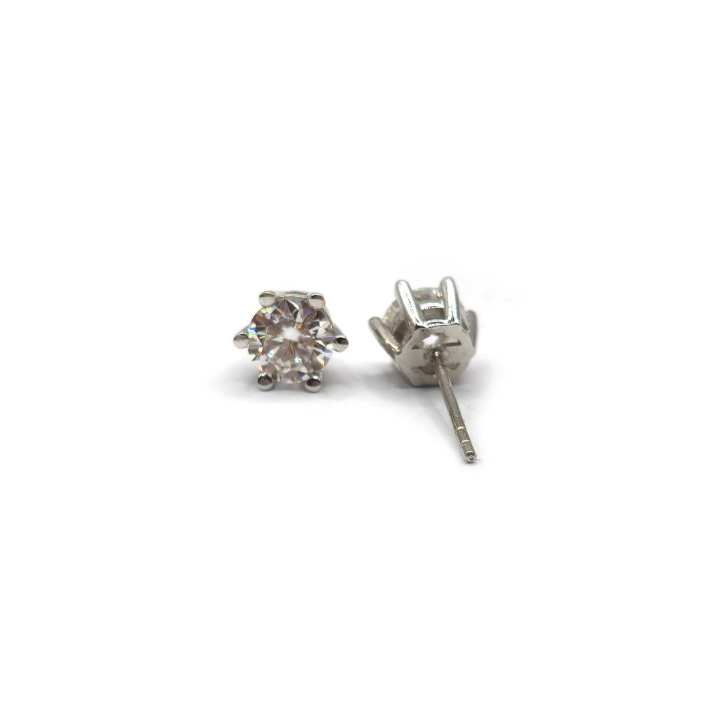 14ct white gold diamond earrings showcasing sparkling diamonds and elegant design, weighing 2.2 grams.