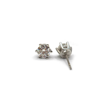14ct white gold diamond earrings showcasing sparkling diamonds and elegant design, weighing 2.2 grams.