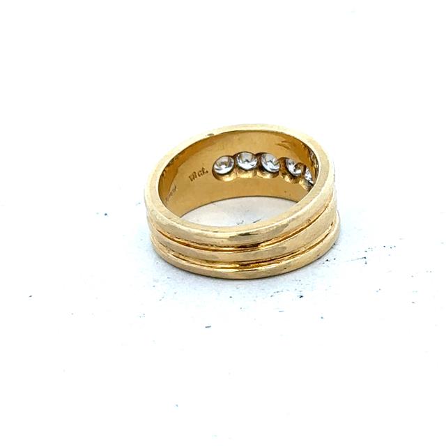 14ct yellow gold diamond ring in size J 1/2, featuring a sparkling diamond setting and a sleek, elegant design.