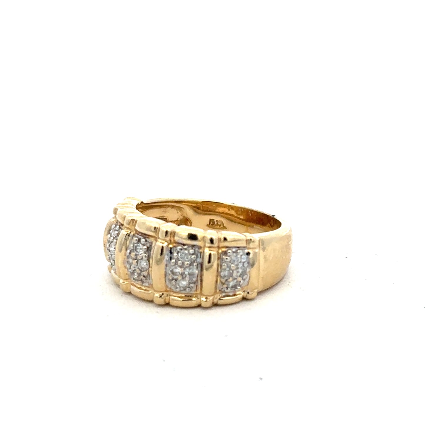 14ct yellow gold diamond ring in size K1/2, featuring a sparkling diamond on a classic unbranded band.