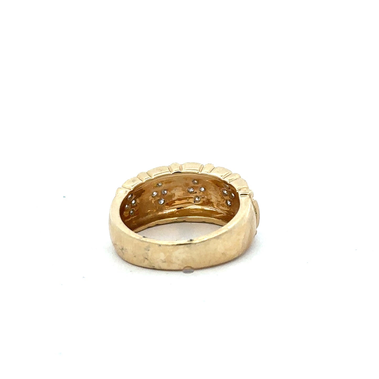 14ct yellow gold diamond ring in size K1/2 with sparkling diamonds, unbranded jewelry displayed on a neutral background.