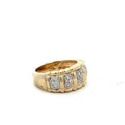 14ct yellow gold diamond ring in size K1/2 featuring a sparkling diamond setting, unbranded jewelry piece.
