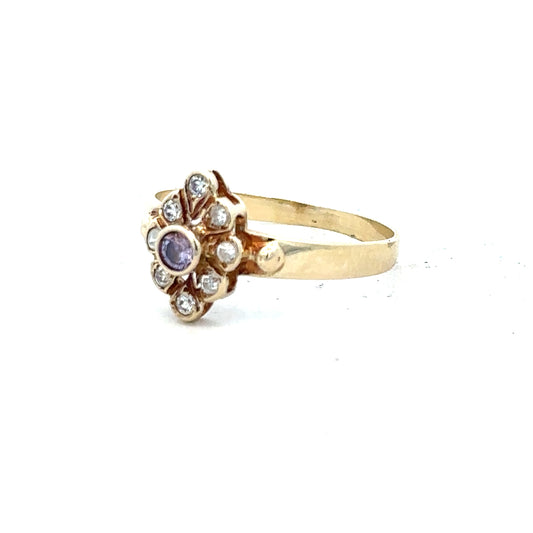 14ct yellow gold diamond ring in size L, featuring a sparkling diamond setting and a sleek, elegant design.