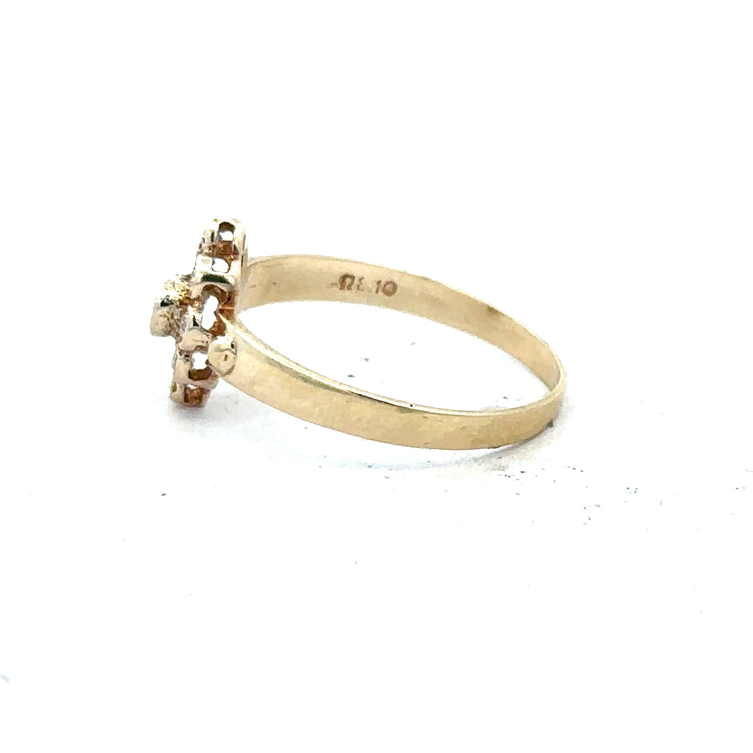 14ct yellow gold diamond ring in size L with sparkling diamonds, unbranded, showcasing a elegant and classic design.