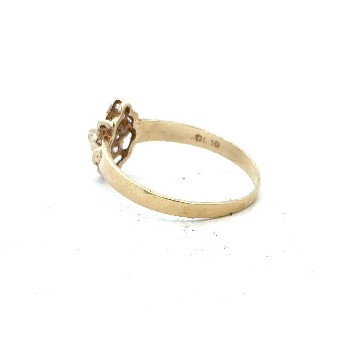 14ct yellow gold diamond ring in size L, featuring a sparkling diamond setting and a classic band design.