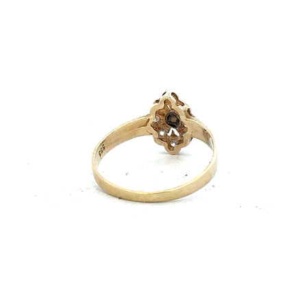 14ct yellow gold diamond ring in size L with sparkling diamonds, unbranded jewelry piece with elegant design.