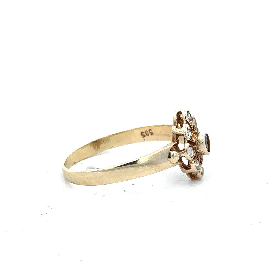 14ct yellow gold diamond ring in size L with sparkling diamonds, featuring a classic and elegant design.