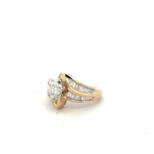 14ct yellow gold diamond ring size L1/2 with sparkling diamonds, unbranded jewelry displayed on a neutral background.