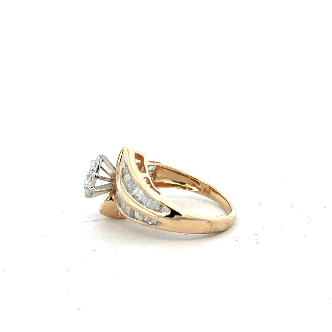 14ct yellow gold diamond ring in size L1/2, featuring a sparkling diamond set in a classic band.