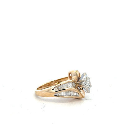 14ct yellow gold diamond ring size L½ with sparkling diamonds, unbranded jewelry piece showcasing elegant craftsmanship