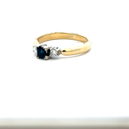 14ct yellow gold diamond ring in size M, unbranded, featuring a detailed design with sparkling diamonds.